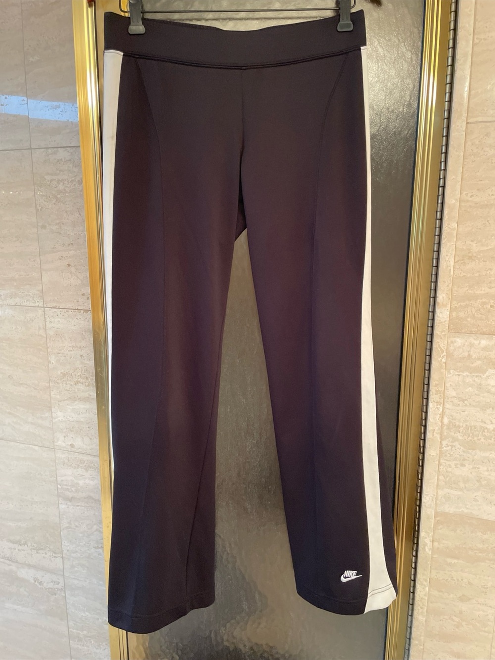 Nike Women's Pull On Elastic Waist Training Athletic Pants Black/White Size S